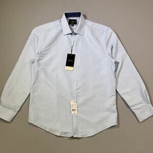 Calabrum Men's Regular-Fit Non-Iron Performance Dress Shirt - blue medium $50